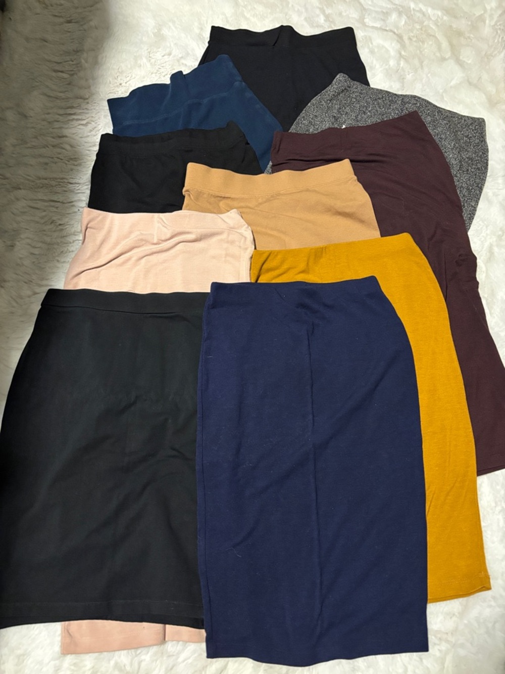 Assorted Women’s Knit Pencil Skirts - Multi Color 10 Pack